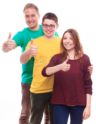 同意的手势,白色,两个人,女孩,男孩,垂直画幅,手,白色背景,人