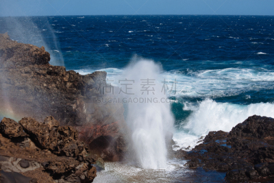 呼吸孔,毛伊岛,间歇泉,夏威夷,太平洋岛屿,图像,水平画幅,美国,喷,摄影