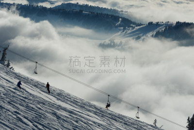 塔夷,粉末状雪,滑雪缆车,水平画幅,无人,怀俄明,滑雪运动,户外,冬天,滑雪板