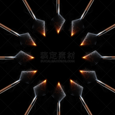 箭,地狱火,黑色背景,分离着色,矛,王座,箭袋,导弹,射箭弓,箭术