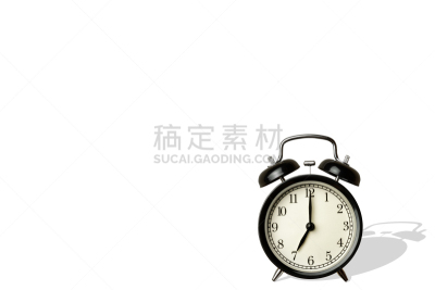 尖利,阴影,白色背景,黑色,闹钟,长嘴雀鳝,机敏,留白,水平画幅,夜晚