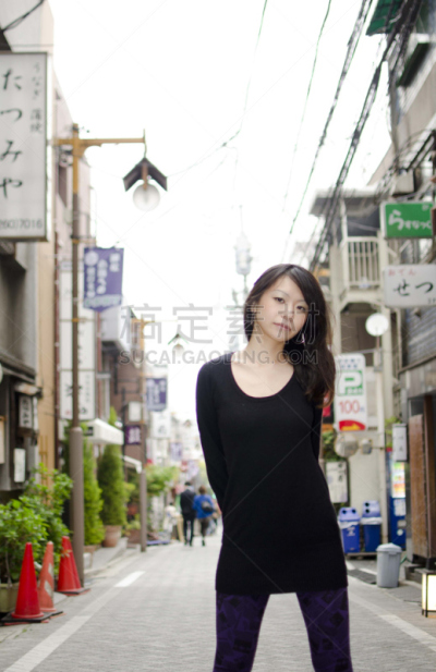 日本,女孩,东京,街道,注视镜头,虎门,肖像,一个人,女人,著名景点