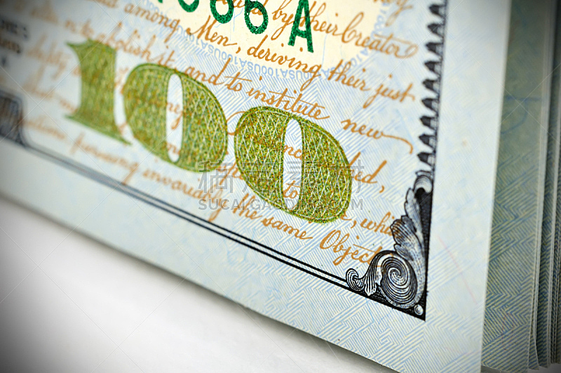 美国百元钞票,储蓄,水平画幅,银行,无人,特写,汇率,数字,大量物体,大特写