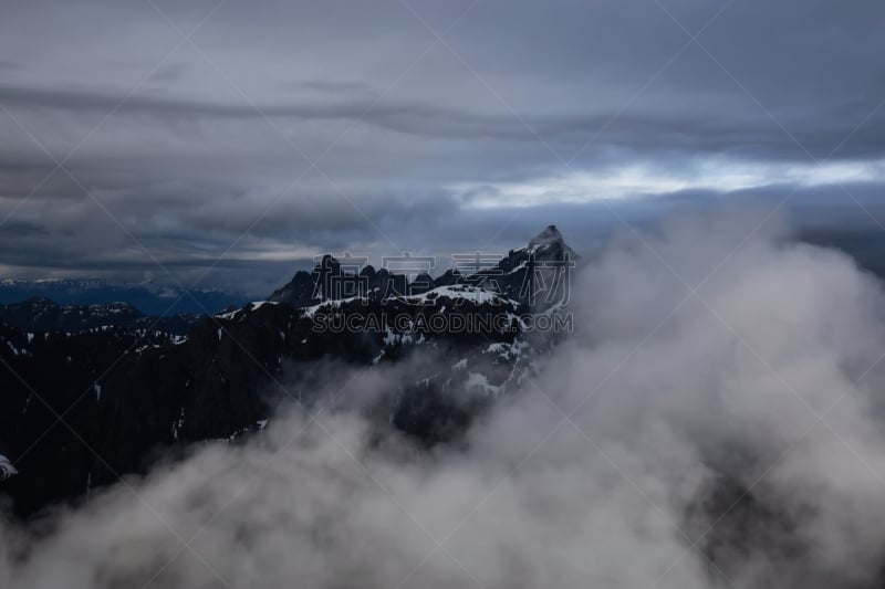 山,地形,航拍视角,宏伟,美,公元前,水平画幅,云,无人,温哥华