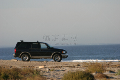 多功能车,海滩,福特探险者,越野吉普,水,休闲活动,水平画幅,沙子,无人,户外