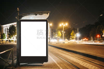 公共汽车站,布告栏,夜晚,空白的,路边,比利时,市区路,布告,无人迹