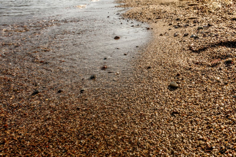 沙子,特写,海滩,粉沙海滩,硅石,水,天空,褐色,水平画幅,无人