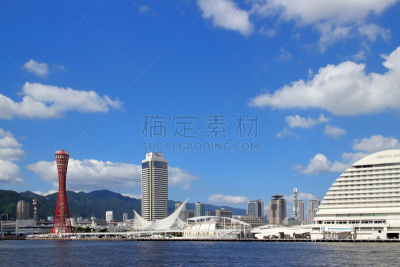 神户,海港,神户塔港,美利坚公园,兵库县,城镇景观,观光船,栈桥码头,近畿区域,天空