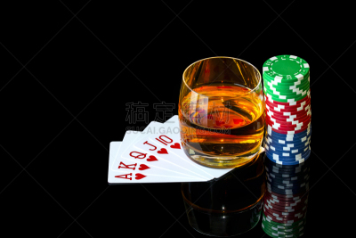 扑克,威士忌,纸牌,玻璃杯,进行中,白兰地酒杯,同花大顺,冲洗水,科涅克,白兰地