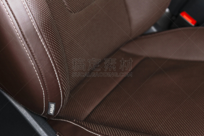 交通工具内部,汽车,舒服,座位,皮革,室内,大特写,褐色,缝纫