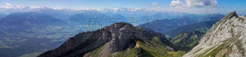 瑞士,山,看风景,广州,中苏格兰,上瓦尔登,水平画幅,无人,全景,欧洲