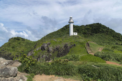 石垣岛,灯塔楼,八重山群岛,山路木标,冲绳县,天空,美,水平画幅,枝繁叶茂,云
