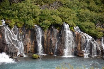 hraunfossar,冰岛国,自然,卡斯科,图像,著名景点,无人,河流,瀑布,户外