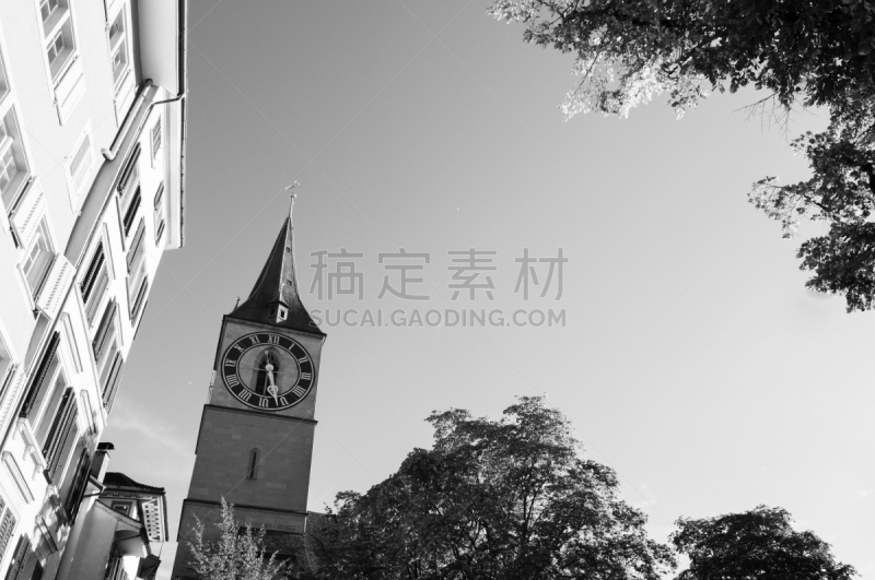 天空,苏黎士,古城,钟塔,巷,著名景点,古典式,豪宅,户外