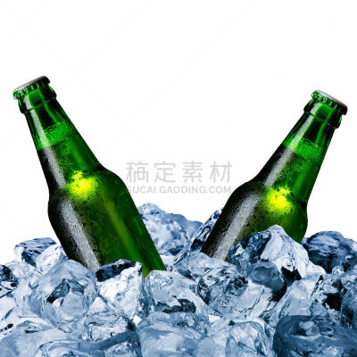 啤酒瓶,冰块,饮食,褐色,寒冷,拉格啤酒,无人,蓝色,含酒精饮料,组物体
