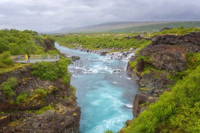 hraunfossar,瀑布,夏天,水,地形,冰岛国,熔岩,river hvita,流动,落下