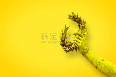 名声,月桂花冠,手,概念,图像,彩色背景,稳定,拿着,铜像