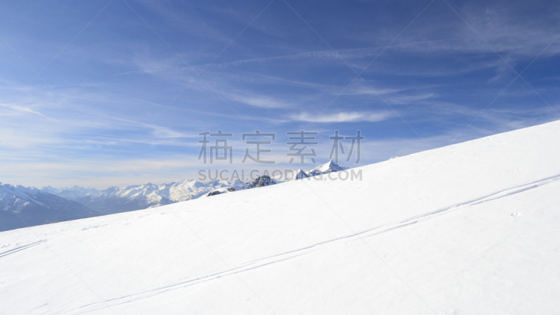 滑雪坡,白色,滑雪痕,非滑雪场地的滑雪,都灵省,天空,水平画幅,雪,无人,户外