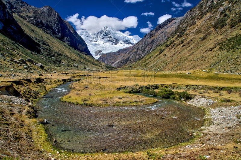 科迪勒拉山脉,天空,阿根廷,水平画幅,绿色,云,地形,雪,冰河,无人