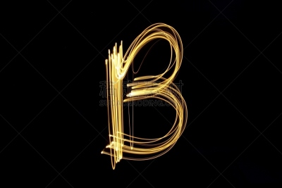 字母,黄金,组图,英文字母b,黑色背景,大写字母,光绘摄影,灯串,圣诞小彩灯,式样