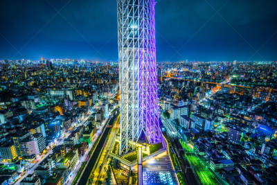 夜晚,江东区,日本,城市天际线,航拍视角,城镇景观,曙暮光,黄昏,现代,城市扩张