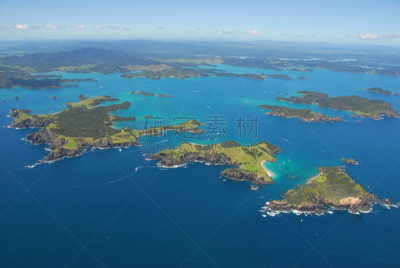 航拍视角,新西兰,bay of islands,northland region,水,旅游目的地,水平画幅,地形,无人,蓝色