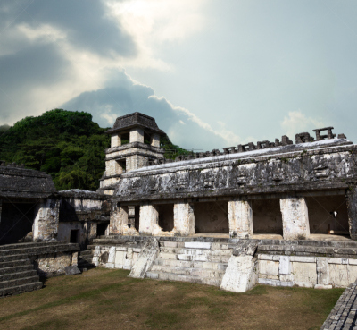 多变的天空,玛雅文明,在上面,帕伦克,庭院,过去,墨西哥,废墟,岩石,2015年