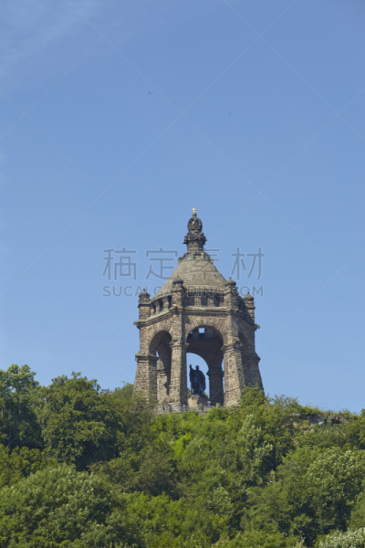 威廉二世,纪念物,国家纪念碑,垂直画幅,天空,北莱茵威斯特法伦州,山,蓝色,户外,骄傲