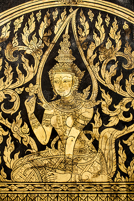 壁画,高雅,垂直画幅,艺术家,符号,泰国,工艺品,东南亚,佛教,佛