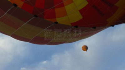 热气球,天空,两只动物,会议,风,水平画幅,安纳托利亚,厄古普,气球,旅行者