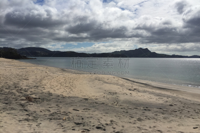 科罗曼德尔半岛,自然美,居住区,cathedral cove,水,水平画幅,沙子,半空中,夏天,户外