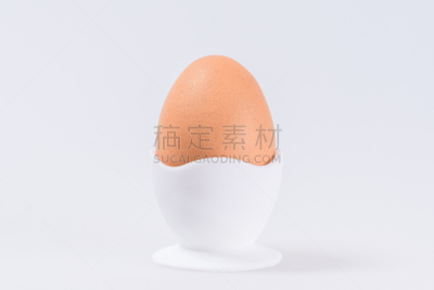 褐色,蛋杯,蛋,留白,分离着色,白色背景,餐具,复活节,煮食,水平画幅