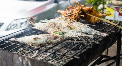 罗非鱼,格子烤肉,尼罗河,食盐,鱼肉,水平画幅,野餐,无人,抽象,有机食品