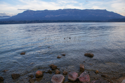 风景,注视镜头,张伯伦,水,宁静,水平画幅,山,无人,早晨,黄昏