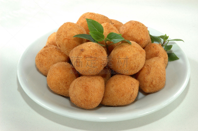 巴西,小吃,巴西炸鸡肉,餐具,水平画幅,无人,开胃品,传统,膳食,米饭炸肉饼