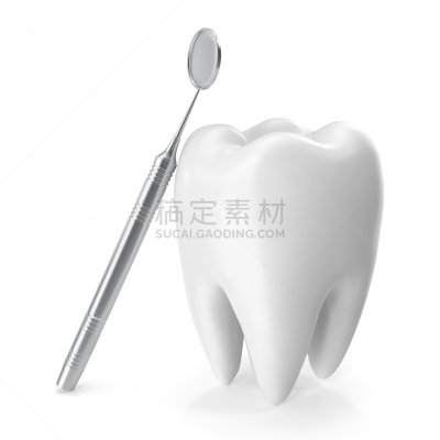 折角镜,人的牙齿,三维图形,概念,白色背景,分离着色,龋齿,钻孔机附件,钻探设备,恐惧症