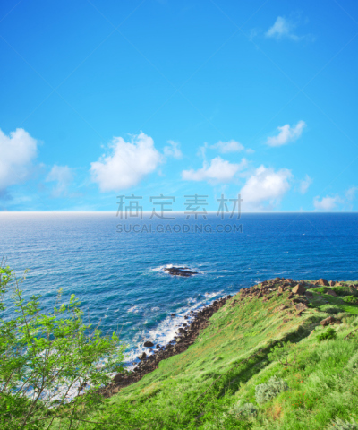 卡斯特尔萨多,海滩,绿色,垂直画幅,水,天空,无人,夏天,户外,光