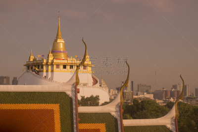 萨凯寺,僧院,泰国,曼谷,帮兰普,水平画幅,建筑,无人,城市,寺庙