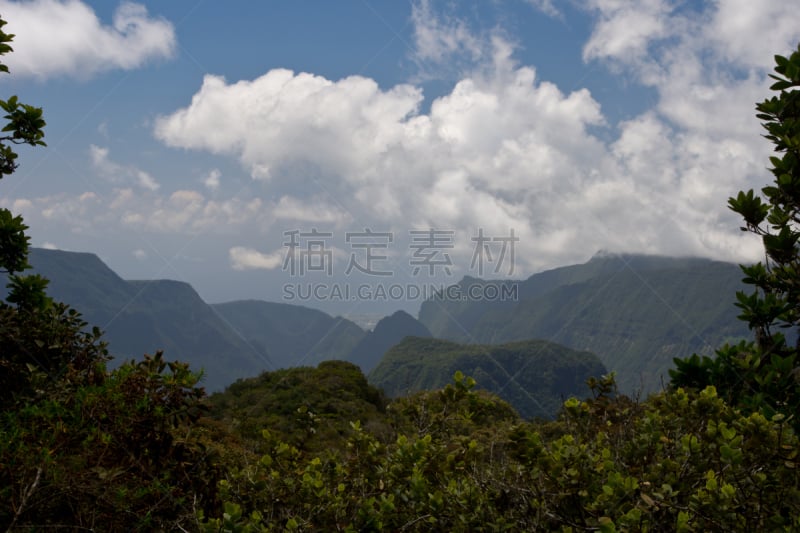 留尼汪（法属）,徒步旅行,天空,留白,水平画幅,无人,火山地形,马法提环岛,户外,云景