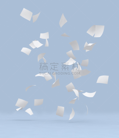 文档,空白的,白色,蓝色背景,大量物体,轻的,纸,垂直画幅,留白,形状