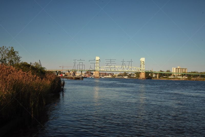 cape fear river,桥,云,威明敦,北卡罗来纳,恐怖角,著名景点,海岸线,河流,夏天