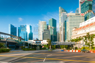 都市风景,新加坡市,城市生活,全景,水平画幅,新加坡,市区路,喷泉,旅行者,户外