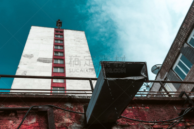 纹理,工业,天空,水平画幅,无人,古老的,工厂,阴影,户外,石材