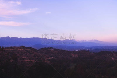树荫,紫色,天空,美,格里菲思公园天文台,水平画幅,地形,蓝色,洛杉矶县,夏天