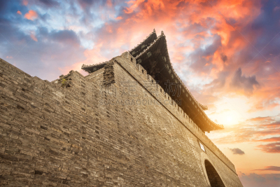 扬州,建筑工地,建筑外部,古老的,砖,唐朝,图像,建筑业,高大的,无人