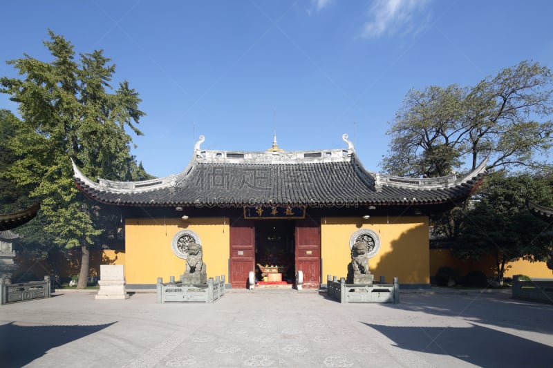 龙华寺,上海,建筑物门,水平画幅,彩色图片,无人,太平洋岛屿,日光,户外,白昼