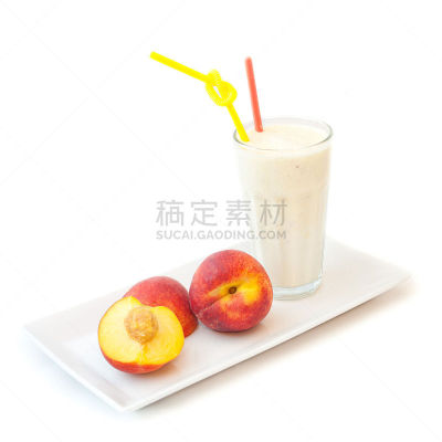 桃,沙冰,奶制品,奶昔,奶油,果汁,夏天,组物体,酸奶,饮料