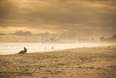米特海滩,酒店,南卡罗来那,水,留白,水平画幅,沙子,无人,大西洋,居住区