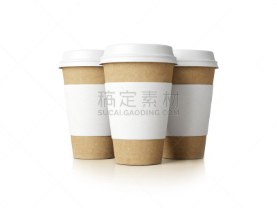 一次性杯子,分离着色,纸咖啡杯,留白,水平画幅,纸板,饮料,咖啡,白色,容器