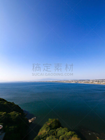风景,自然,垂直画幅,太空,无人,海港,蓝色,日本,夏天,藤泽市